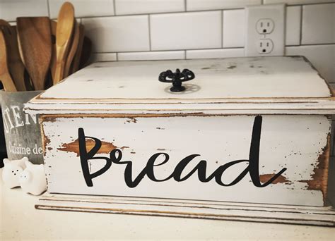 Farmhouse Bread Box Farmhouse Bread Boxes Wooden Bread Box Kitchen