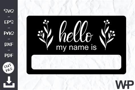 Hello My Name Is Tag Afbeelding Door Wanchana365 · Creative Fabrica