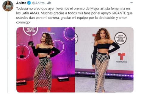 Anitta Vence Prêmio De Melhor Artista Feminina No Latin America Music