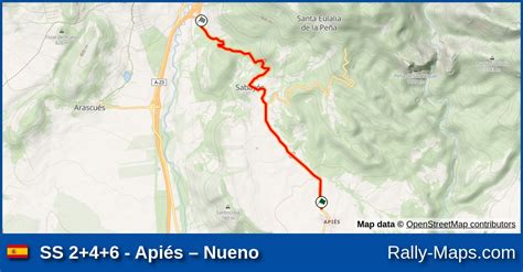 SS 2 4 6 Apiés Nueno stage map Rallysprint de Nueno 2010