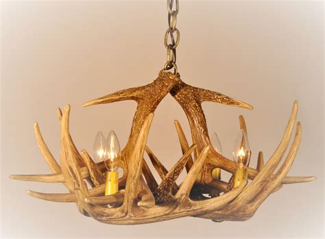 Whitetail Deer 6 Antler Chandelier Cast Horn Designs