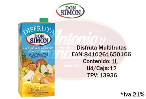 Disfruta Multifrutas 1litro Don Simon Sin Azucares Añadidos Caja De