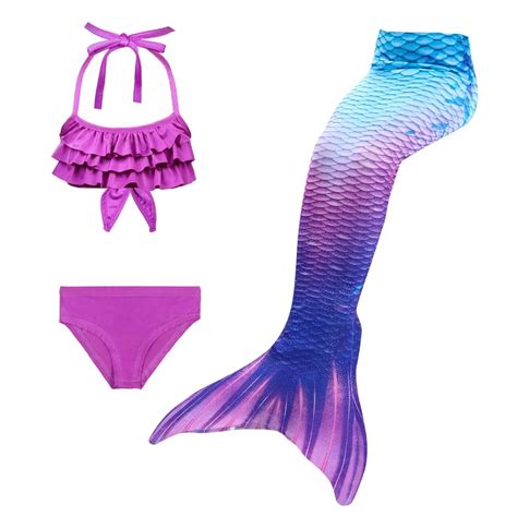 3PCS 2018 New Children Mermaid Tails with Monofin Kids Girls Costumes ...