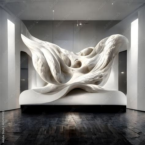 surreal 3D abstract sculpture in white space highly detailed 8k hdr ...