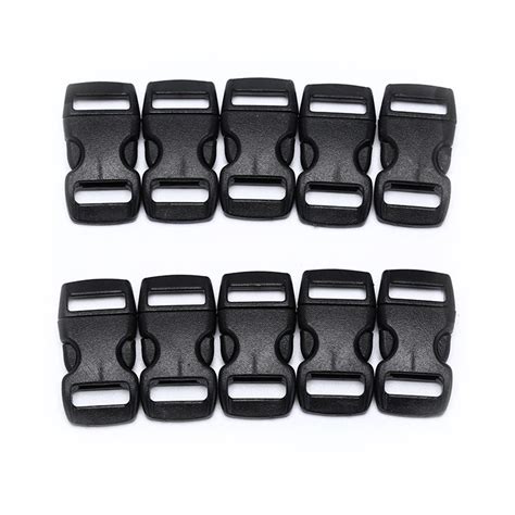 Black Plastic Side Quick Release Buckles For Webbing Bag Strap Clips