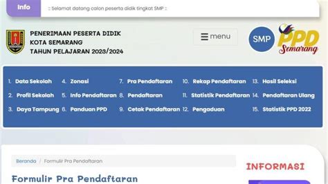 Cara Pra Pendaftaran Ppdb Kota Semarang Jenjang Smp Dibuka