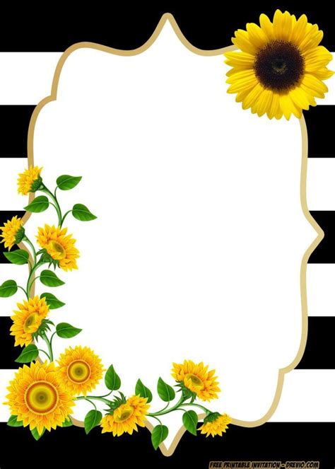 Free Sunflower Invitation Template Printable Templates