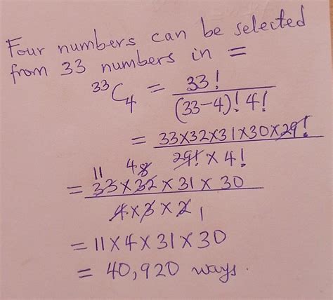 A Certain Lottery Has 33 Numbers In How Many Different Ways Can 4 Of