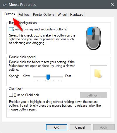 How to configure the mouse settings and sensitivity, in Windows 10