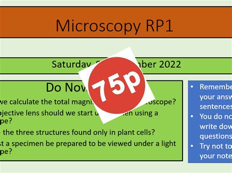 Required Practical Microscopy Teaching Resources