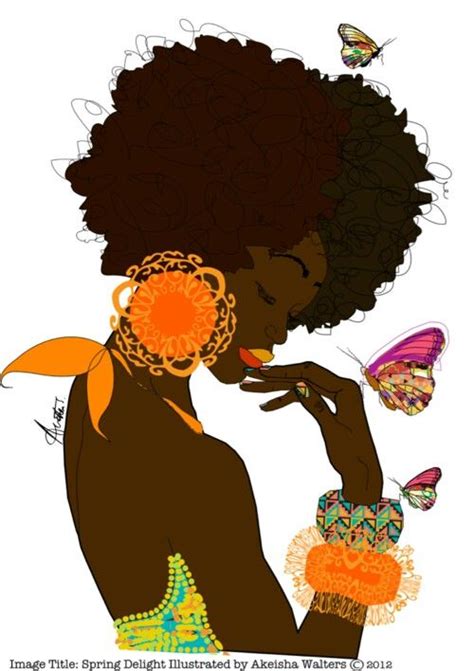 Butterfly Afro Art African American Art Black Women Art