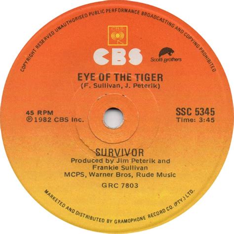 Survivor Eye Of The Tiger 1982 Vinyl Discogs