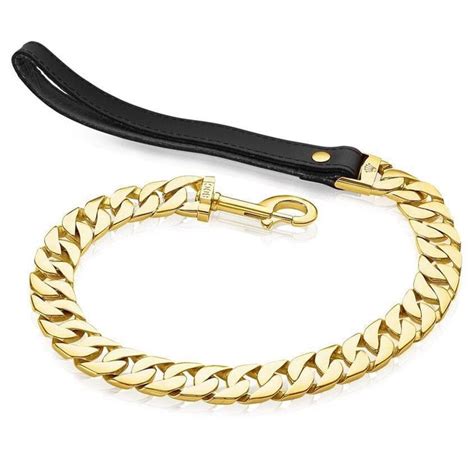 Gold Cuban Link Dog Leash Luxury Lead For Large Dogs Big Dog Chains