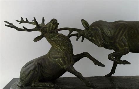 Fighting Deer Colossal Sculpture By Ir N E Rochard France For Sale At