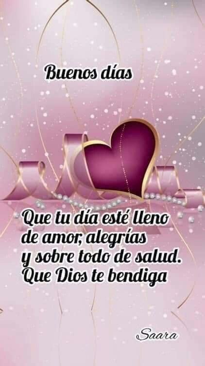 A Pink Background With Two Hearts And The Words Que Tu Dia Est El Mundo De