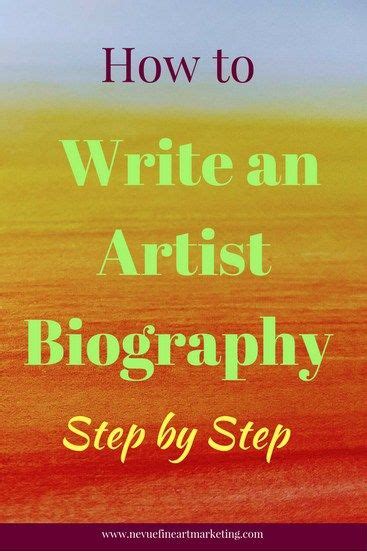 How To Write Your Artists Biography Artofit