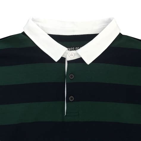 Green And Navy Blue Striped Mens Long Sleeve Rugby Shirt Kings Of Ny