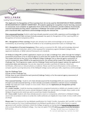 Fillable Online Wellpark Co Application For Recognition Of Prior