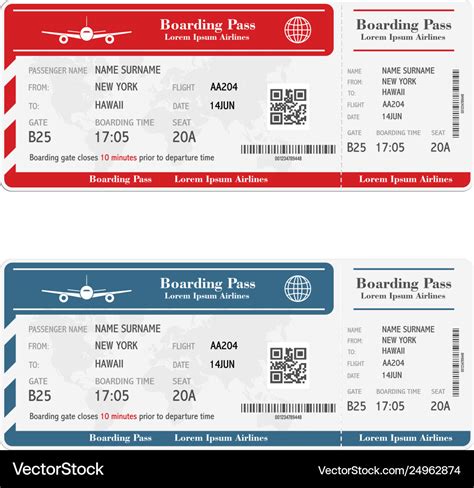 Set Airline Boarding Pass Tickets Isolated Vector Image