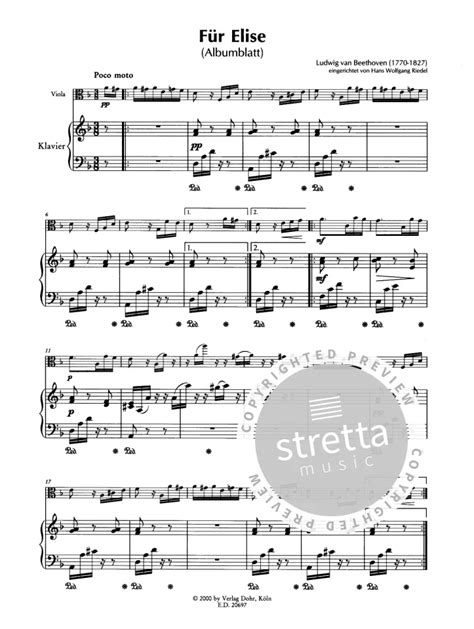 F R Elise Von Ludwig Van Beethoven Et Al Im Stretta Noten Shop Kaufen