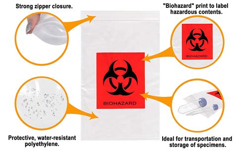 Biohazard Specimen Zip Lock Top Plastic Pouch Bags M - QINGDAO BEAUFY GROUP