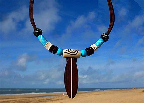 Schmuck F R Surfer Handgefertigt Lederkette F R Surfer Halskette