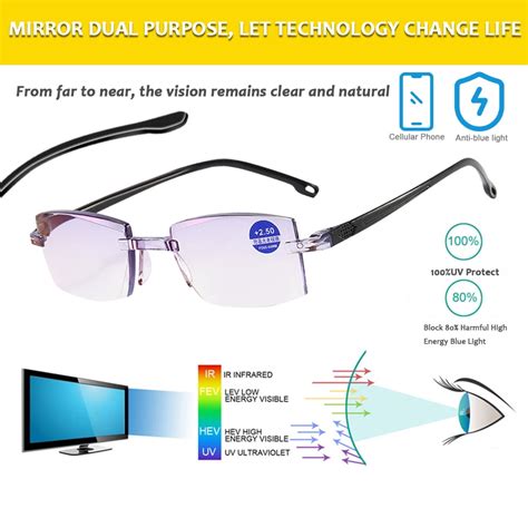 Eimeli Rimless Reading Glasses Anti Eyestrain Anti Blue Light Lightweight Quality Reading