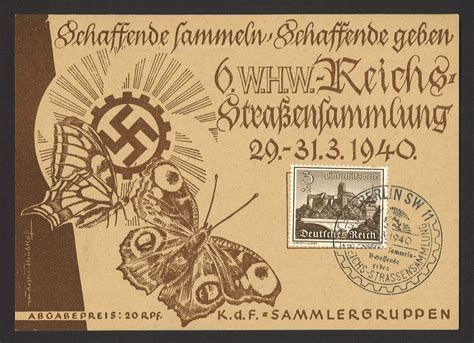 Deutsches Reich 1940 Sonderkarte Winterhilfswerk Straßensammlung MiNr