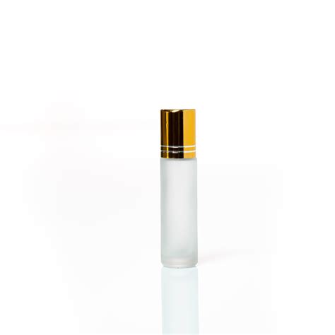 Petra 10ml Frosted Glass Bottle With Roller Ball And Gold Cap PetraPack