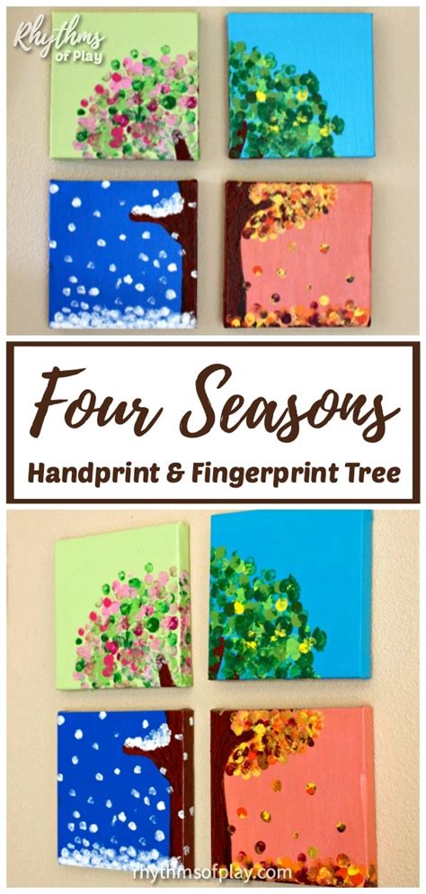 Four Seasons Handprint And Fingerprint Tree Art Rhythms Of Play