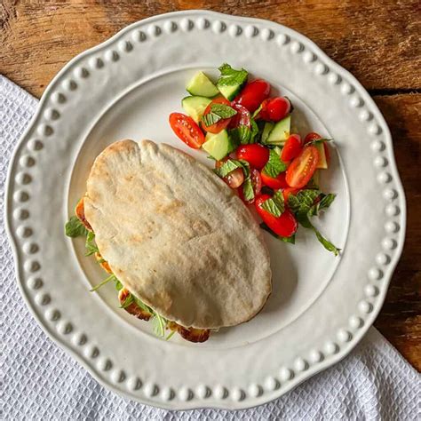 Halloumi Pittas With Sriracha Mayo And Salad