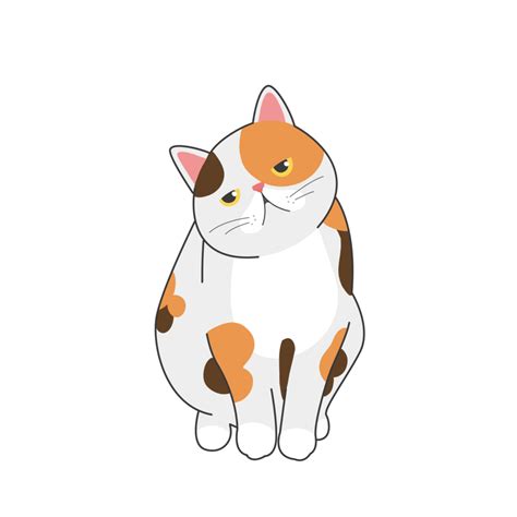 Calico Cat Sticker Tshirt Illustration 44875676 Png