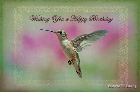 Happy Birthday Hummingbird Posters By Bonnie T Barry Redbubble