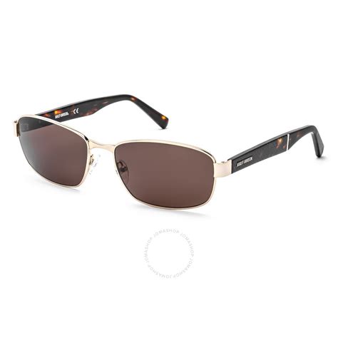 Harley Davidson Mens Gold Tone Rectangular Sunglasses Hd0919x32e59 664689973729 Sunglasses