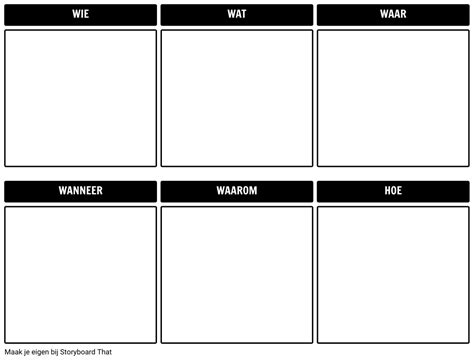 5 Ws En H Template Storyboard By Nl Examples