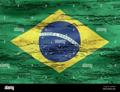 Brazil Flag Realistic Waving Fabric Flag Stock Photo Alamy