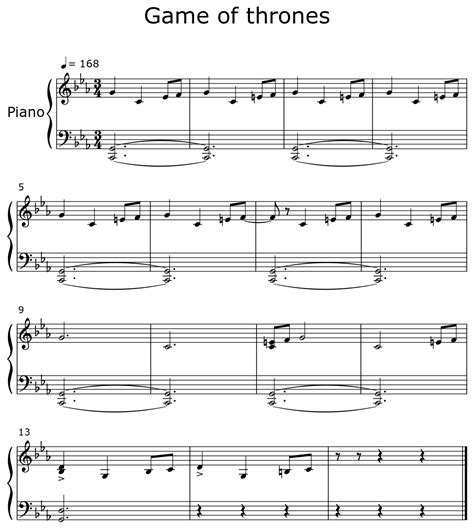 Game of thrones - Sheet music for Piano