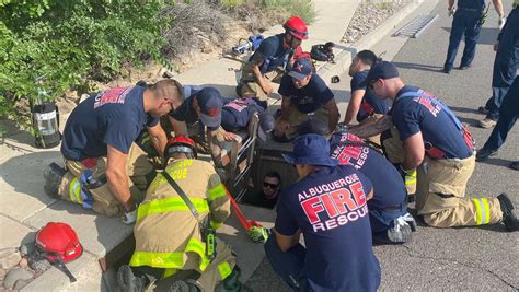 Abq Fire Rescue Help Rescue A Man Trapped In A Storm Drain