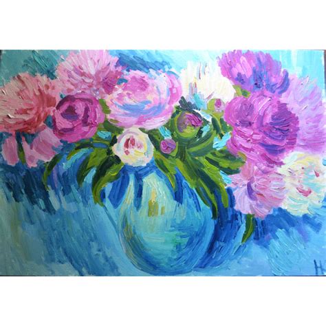 white peonies painting, oil painting, flowers painting, oil - Inspire Uplift