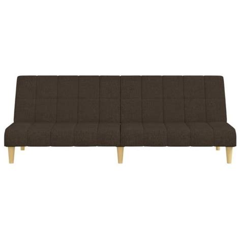 FHE Meubles Canapé lit à 2 places Marron foncé Tissu DX0875