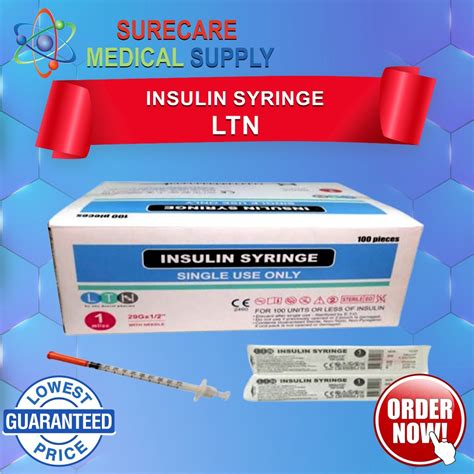 LTN BRAND Insulin Syringe 1cc G29 1 2 With Needle 100 S Shopee