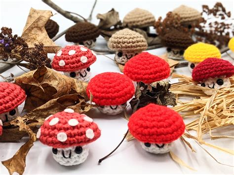 Mini Crochet Champignons Amigurumi Champignon Jouets Petit Etsy