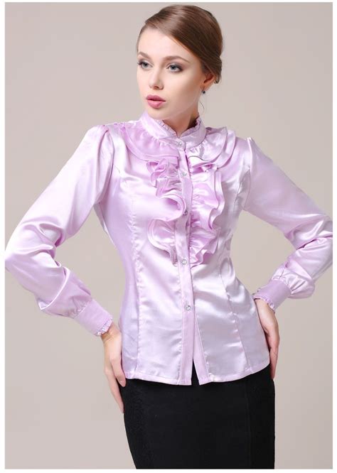 Ruffled Satin Blouse