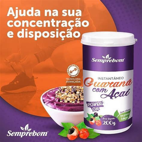 Guaraná Açaí em Pó Energético Natural 200g Original Submarino