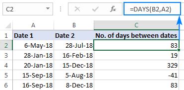 Calculate Number Of Days Between Two Dates In Excel