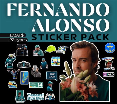 Fernando Alonso Sticker Pack Types Durable And Reusable F Sticker