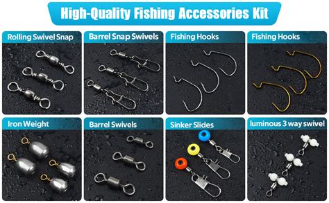 Fishing Tackle Box Kit Including Fishing Hooks Sinker Weights Crossline