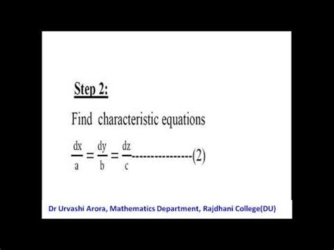 Lagrange S Method For Order Quasi Linear Partial Differential