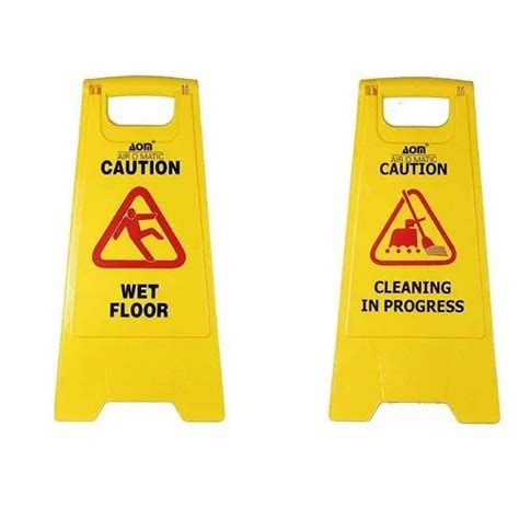 Polypropylene Plastic Polycarbonate Yellow Wet Floor Caution Board At