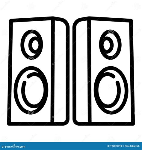 Estilo De Contorno De Iconos De Altavoces De Música Ilustración Del